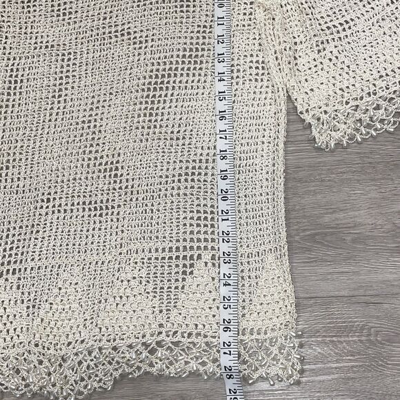 Womens Crochet Tunic Top Small Mesh Elegant Cruise Vacation Cover Up Holiday - Picture 8 of 8